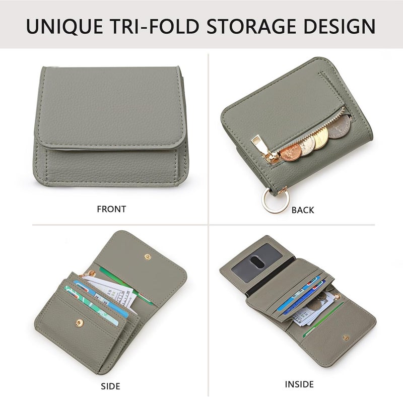 Sunpour Store Keychain Wallet RFID Wristlet Wallets for Women,Small Wallets Woman Key Chain Wallet with Coin Pocket and Id Window - Image 3
